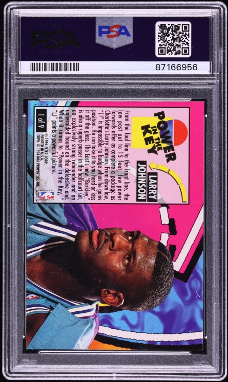 1993 Ultra Power In The Key Larry Johnson #1 PSA 9 MINT - Photo 2
