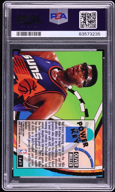 1993 Ultra Power In The Key Oliver Miller #4 PSA 9 MINT - Photo 2