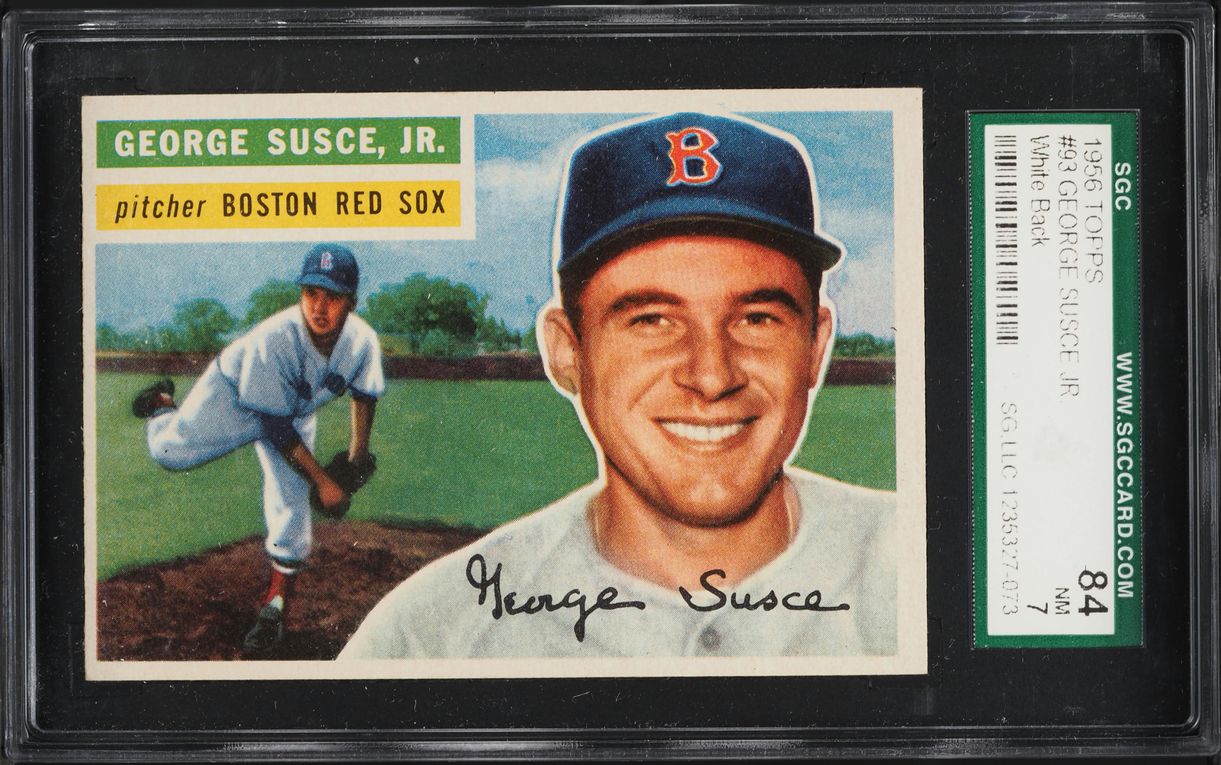 1956 Topps George Susce Jr. WHITE BACK #93 SGC 7 NRMT