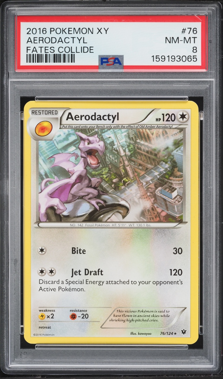 2016 Pokemon XY Fates Collide Aerodactyl #76 PSA 8 NM-MT