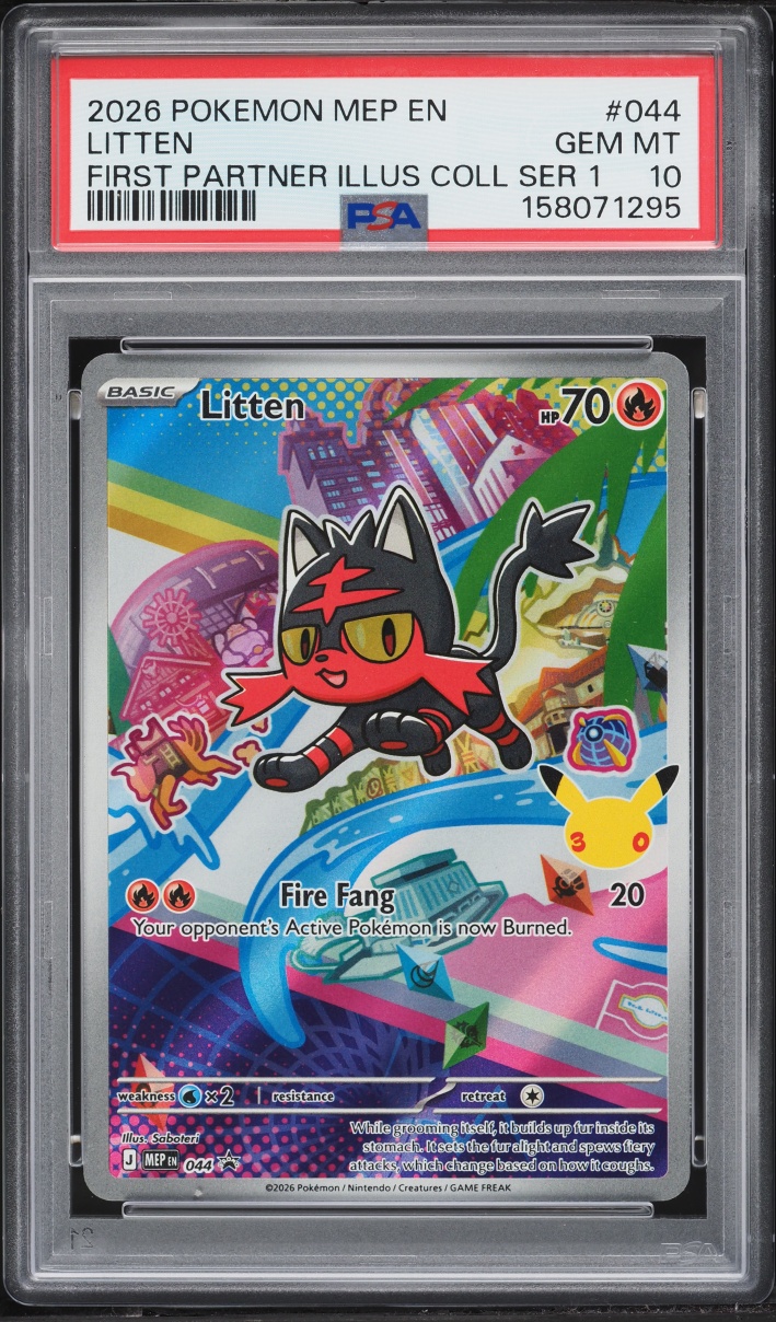 2026 Pokemon Mega Evolution Promo First Partner Illustration Full Art Litten #44 PSA 10 GEM