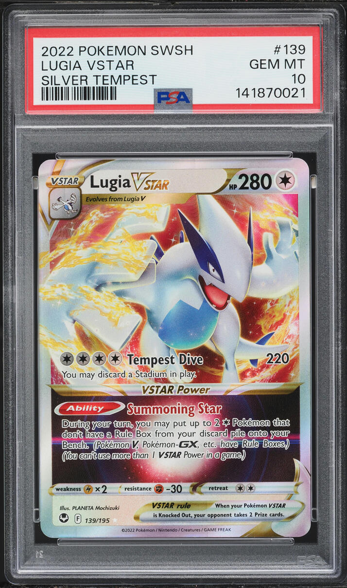 2022 Pokemon Sword & Shield Silver Tempest Holo Lugia VSTAR #139 PSA 10 GEM MINT