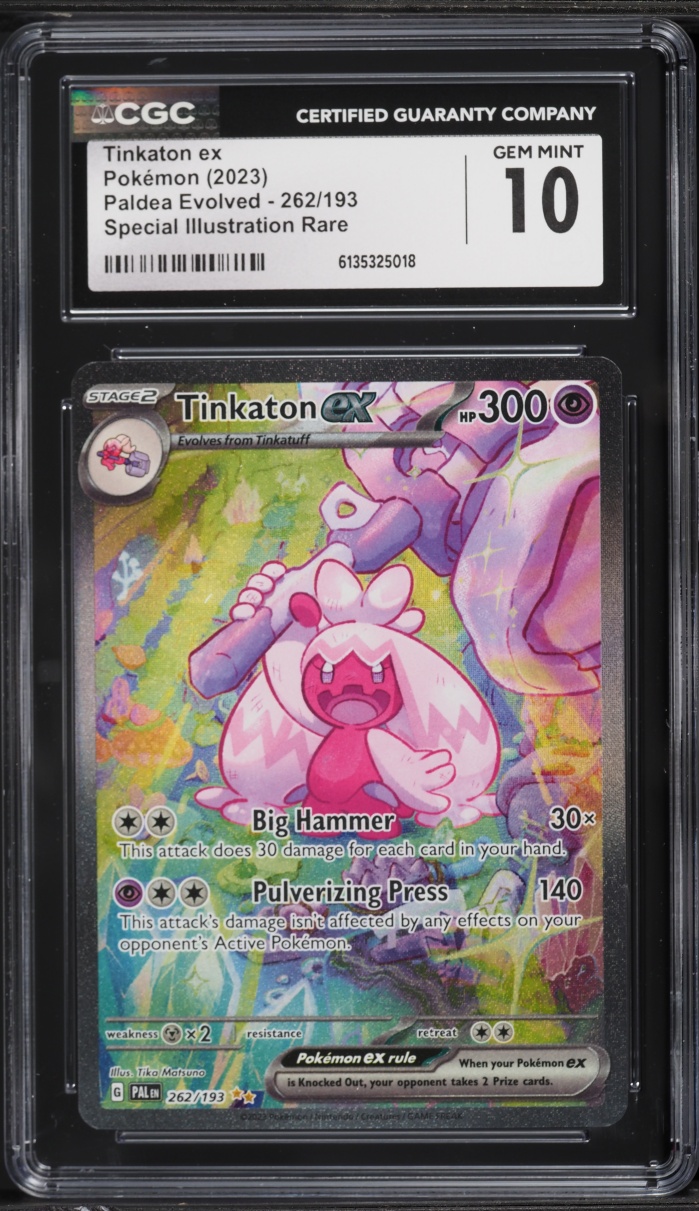 2023 Pokemon Scarlet & Violet Paldea Evolved SIR Tinkaton EX #262 CGC 10 GEM MINT