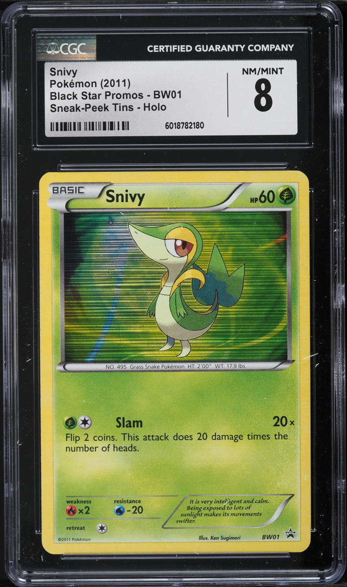 2011 Pokemon BW Black Star Promo Sneak-Peek Holo Snivy #BW01 CGC 8 NM-MT