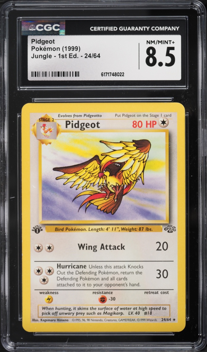 1999 Pokemon Jungle 1st Edition Pidgeot #24 CGC 8.5 NM-MT+