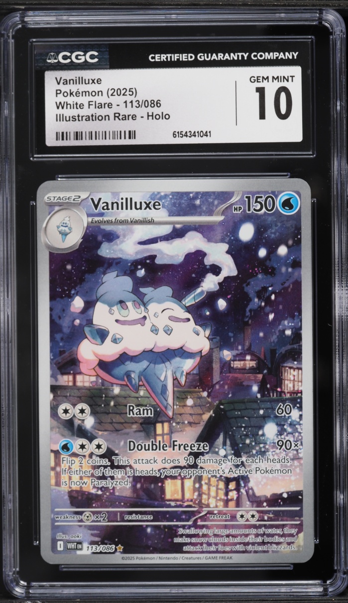 2025 Pokemon Scarlet & Violet White Flare IR Vanilluxe #113 CGC 10 GEM MINT