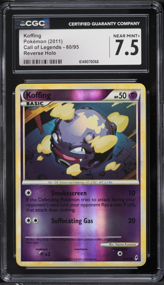2011 Pokemon Call Of Legends Reverse Holo Koffing #60 CGC 7.5 NRMT+