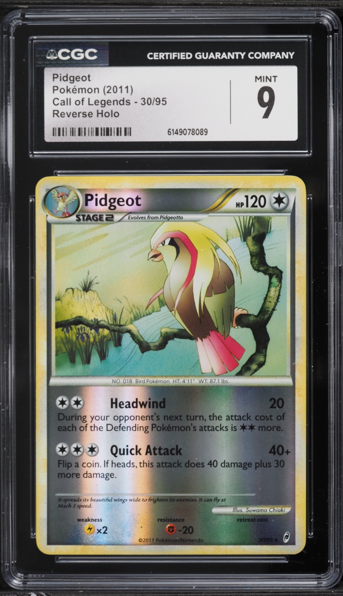 2011 Pokemon Call Of Legends Reverse Holo Pidgeot #30 CGC 9 MINT