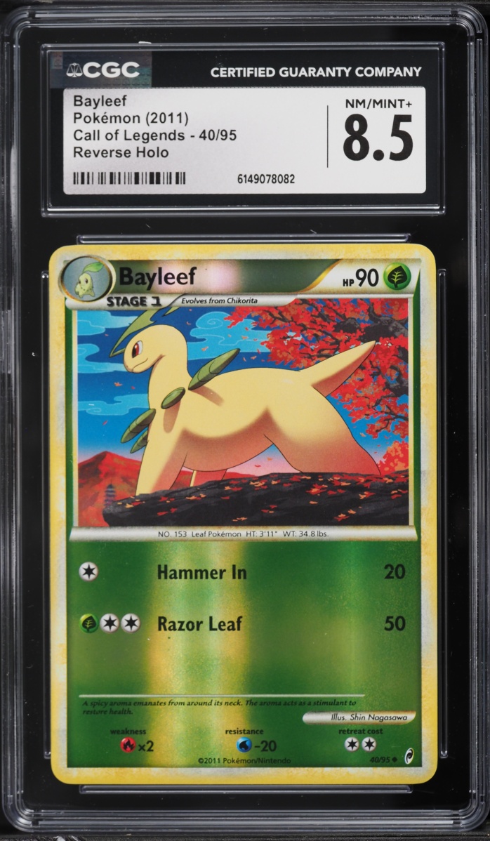 2011 Pokemon Call Of Legends Reverse Holo Bayleef #40 CGC 8.5 NM-MT+