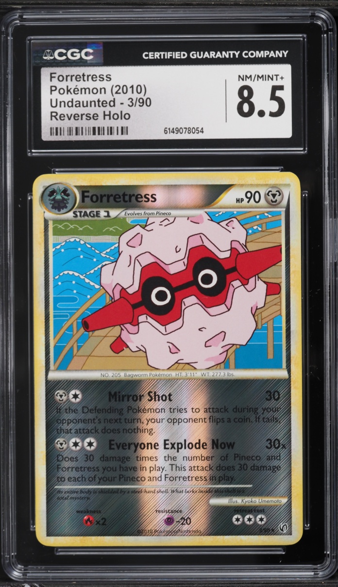 2010 Pokemon HeartGold & SoulSilver Undaunted Reverse Holo Forretress #3 CGC 8.5 NM-MT+