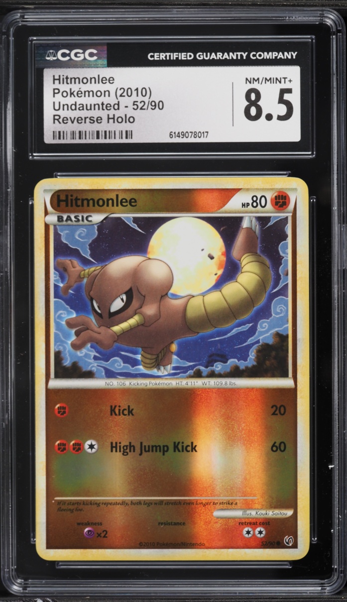 2010 Pokemon HeartGold & SoulSilver Undaunted Reverse Holo Hitmonlee #52 CGC 8.5 NM-MT+
