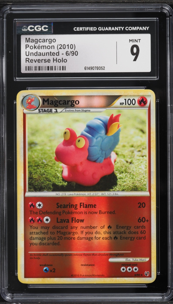 2010 Pokemon HeartGold & SoulSilver Undaunted Reverse Holo Magcargo #6 CGC 9 MINT