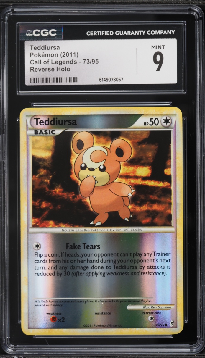2011 Pokemon Call Of Legends Reverse Holo Teddiursa #73 CGC 9 MINT
