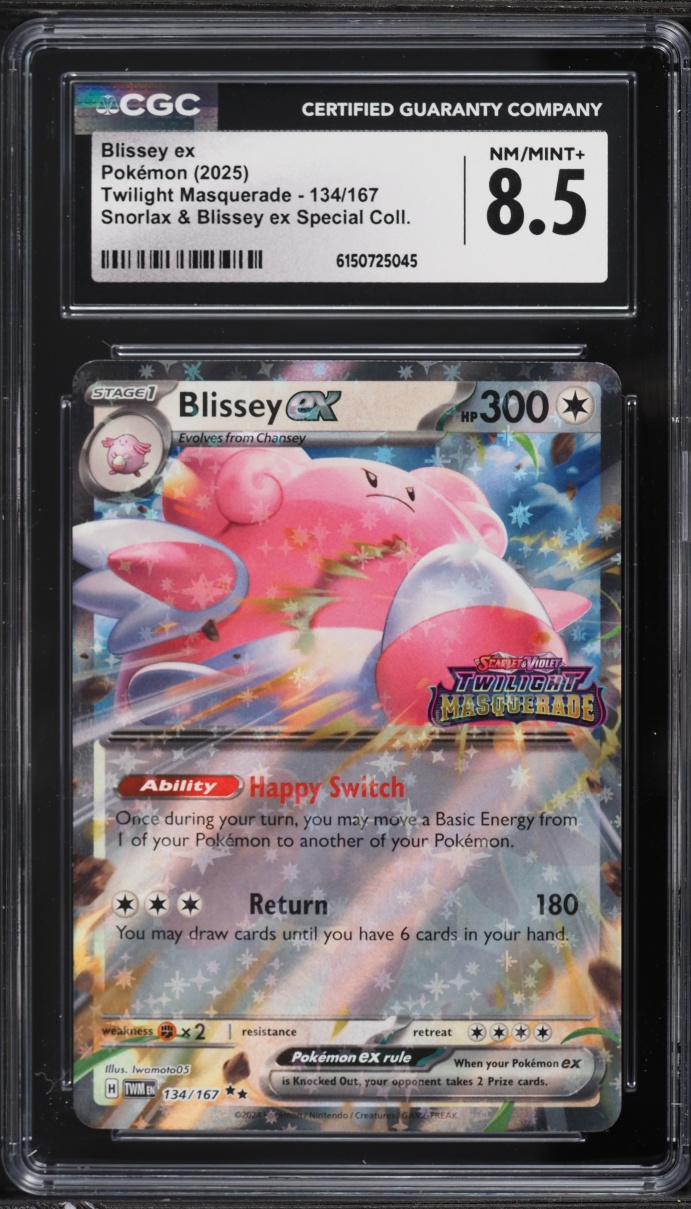 2025 Pokemon SV Twilight Masquerade Special Collection Holo Blissey EX #134 CGC 8.5 NM-MT+