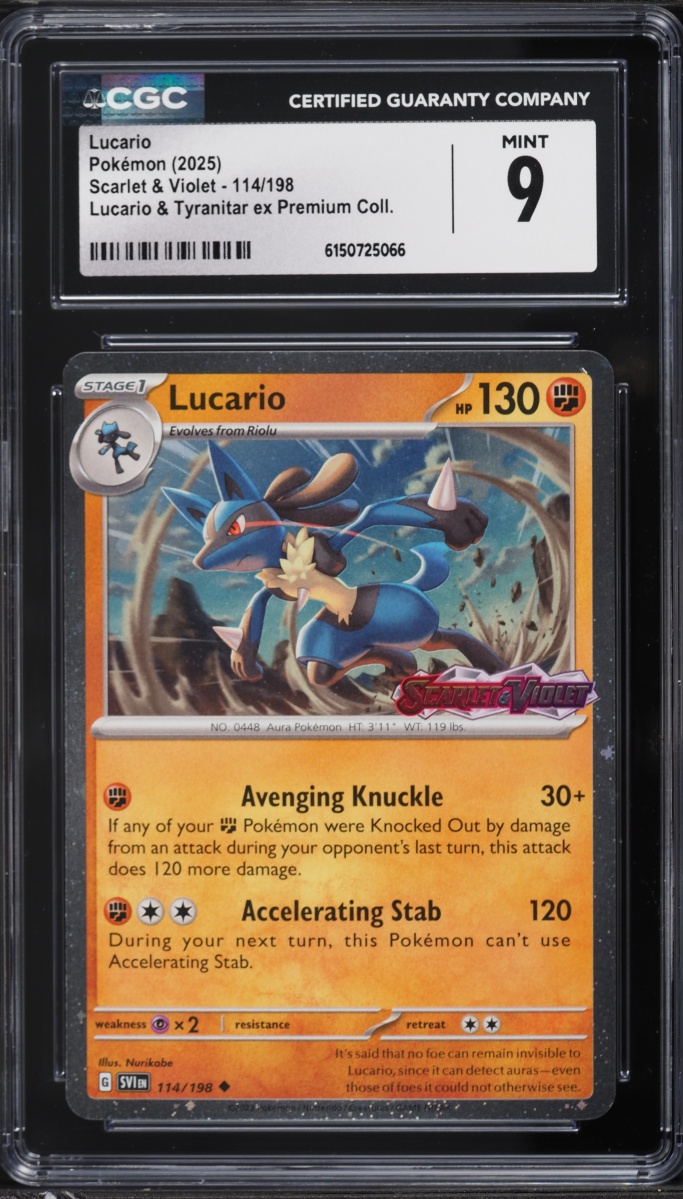 2025 Pokemon Scarlet & Violet Lucario & Tyranitar Ex Premium Lucario #114 CGC 9 MINT
