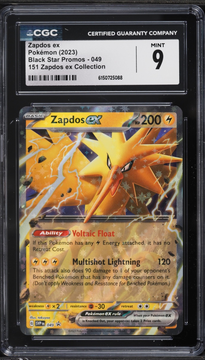 2023 Pokemon Scarlet & Violet Promo 151 Collection Holo Zapdos ex #49 CGC 9 MINT