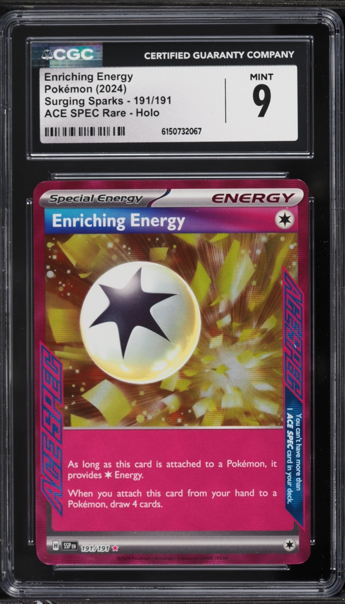 2024 Pokemon Scarlet & Violet Surging Sparks Ace Spec Enriching Energy #191 CGC 9 MINT