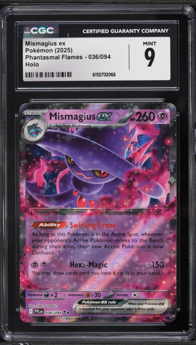 2025 Pokemon Mega Phantasmal Flames Holo Mismagius EX #36 CGC 9 MINT