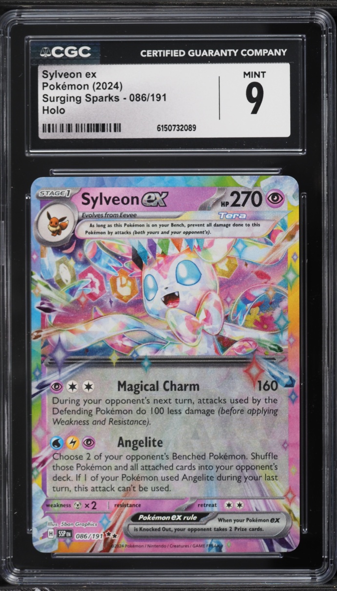 2024 Pokemon Scarlet & Violet Surging Sparks Holo Sylveon EX #86 CGC 9 MINT