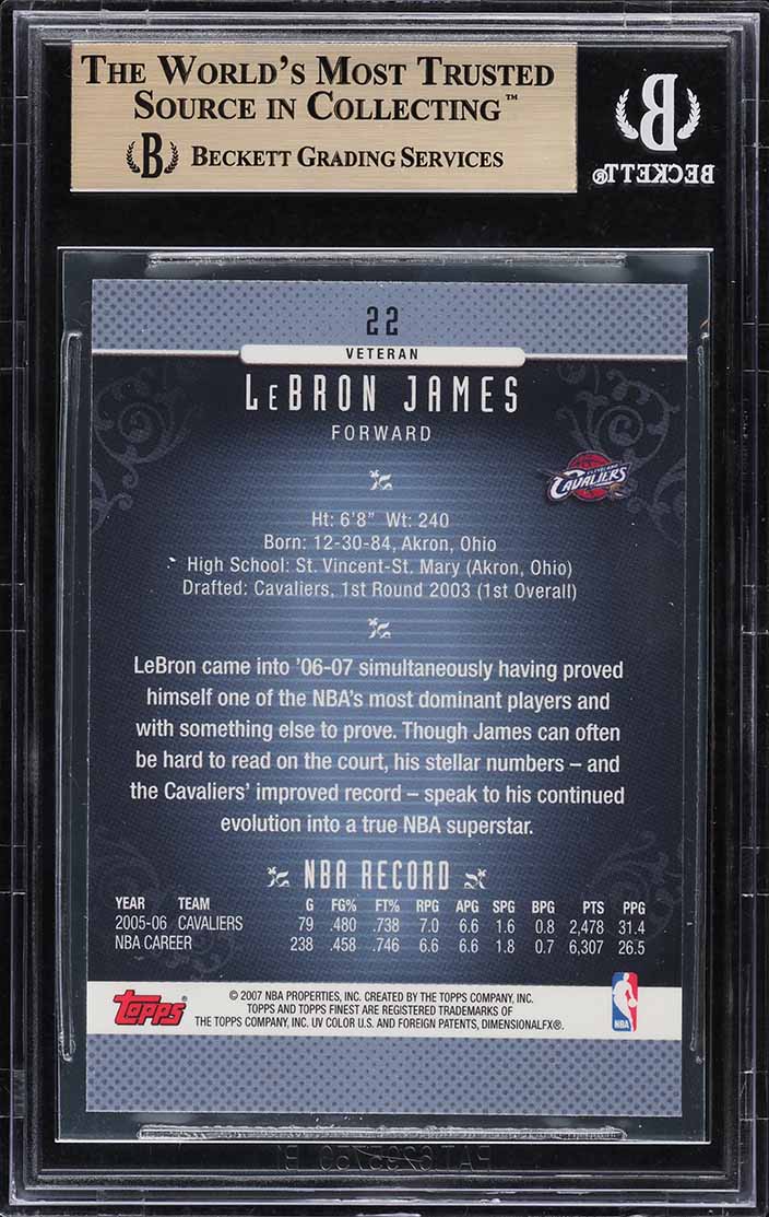 2006 Finest Basketball LeBron James #22 BGS 10 PRISTINE - Photo 2