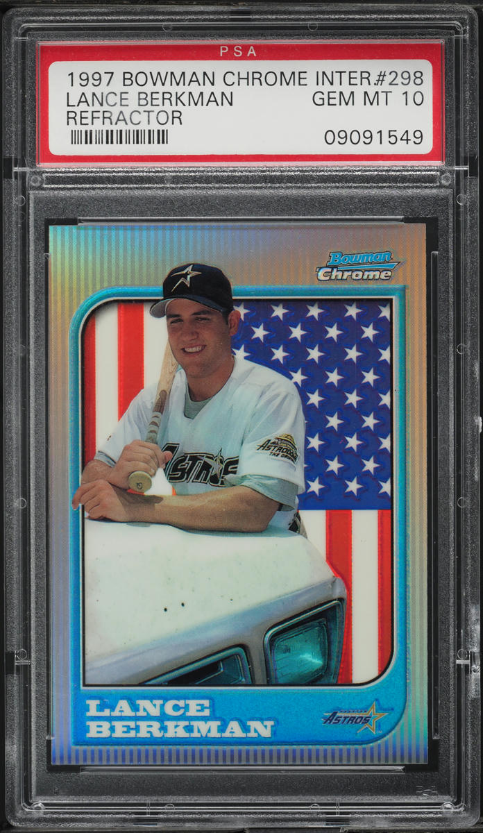 1997 Bowman Chrome International Refractor Lance Berkman ROOKIE #298 PSA 10 GEM