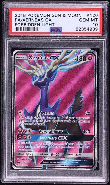 2018 Pokemon Sun & Moon Forbidden Light Full Art Xerneas GX #126 PSA 10 GEM MINT
