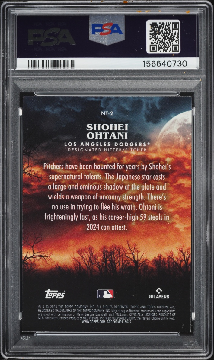 2025 Topps Chrome Update Night Terrors Shohei Ohtani #2 PSA 10 GEM MINT