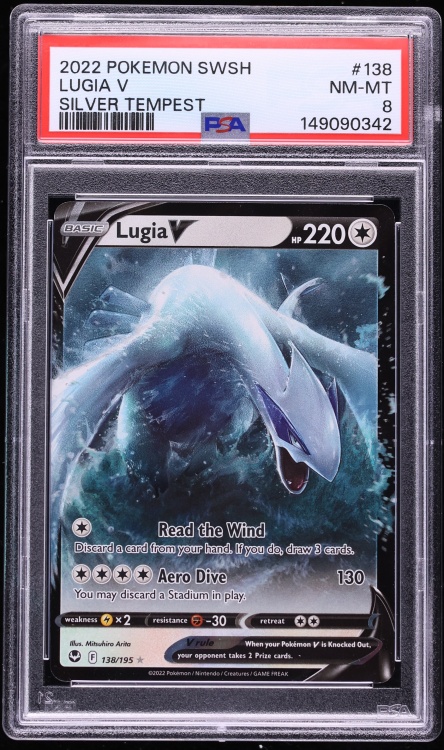 2022 Pokemon Sword & Shield Silver Tempest Holo Lugia V #138 PSA 8 NM-MT