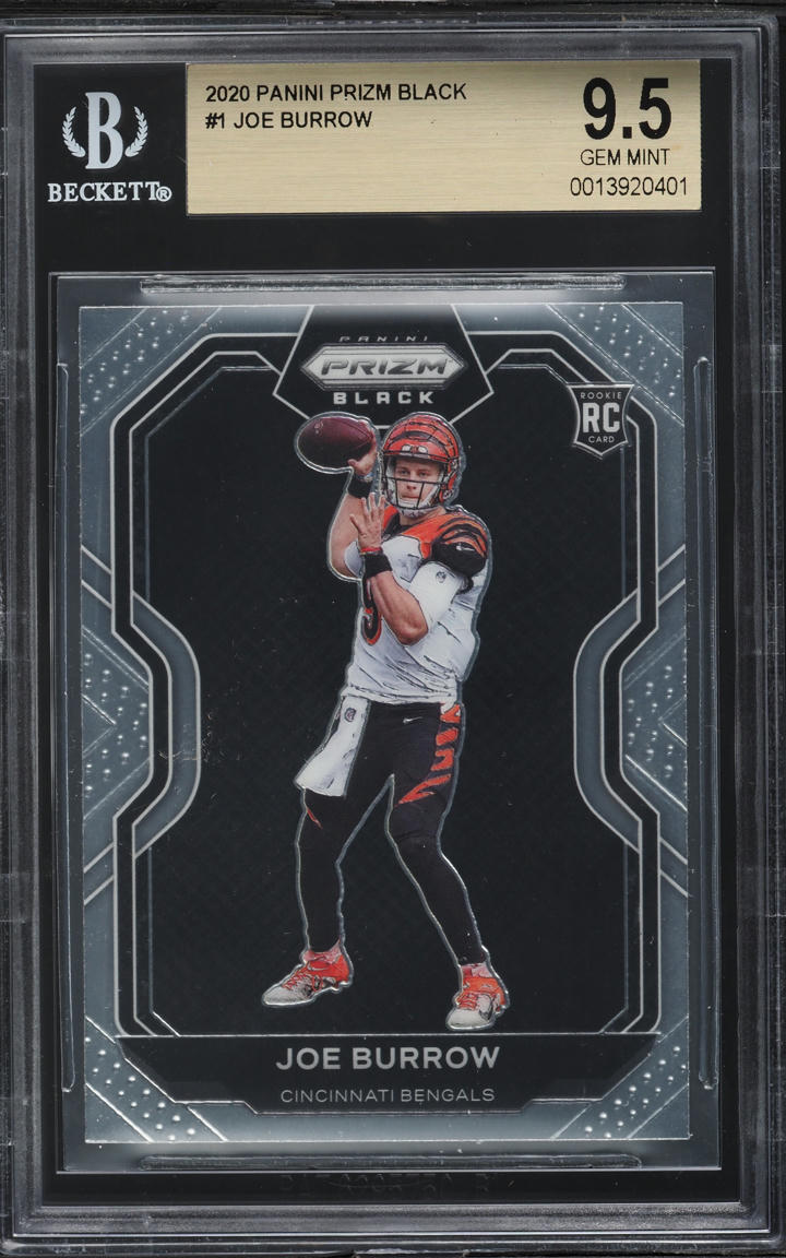 2020 Panini Chronicles Prizm Black Joe Burrow ROOKIE #PB-1 BGS 9.5 GEM MINT