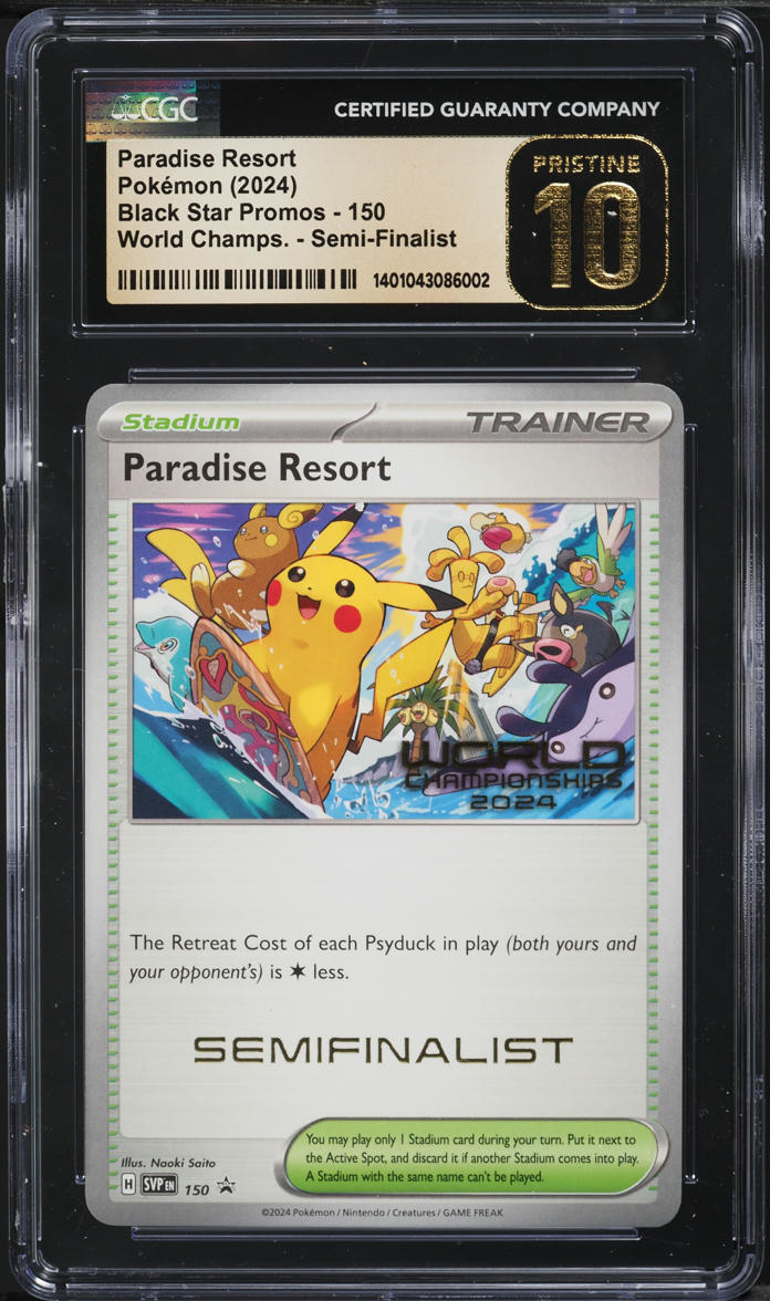 2024 Pokemon SV Black Star World Championships Paradise Resort CGC 10 PRISTINE