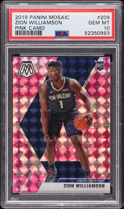 2019 Panini Mosaic Zion Williamson ROOKIE #209 PSA 10 GEM MINT on