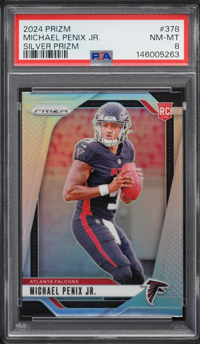 2024 Panini Prizm Silver Michael Penix Jr. ROOKIE #378 PSA 8 NM-MT