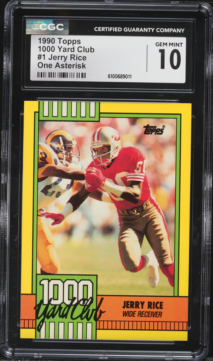 1990 Topps 1000 Yard Club One Asterisk Jerry Rice #1 CGC 10 GEM MINT