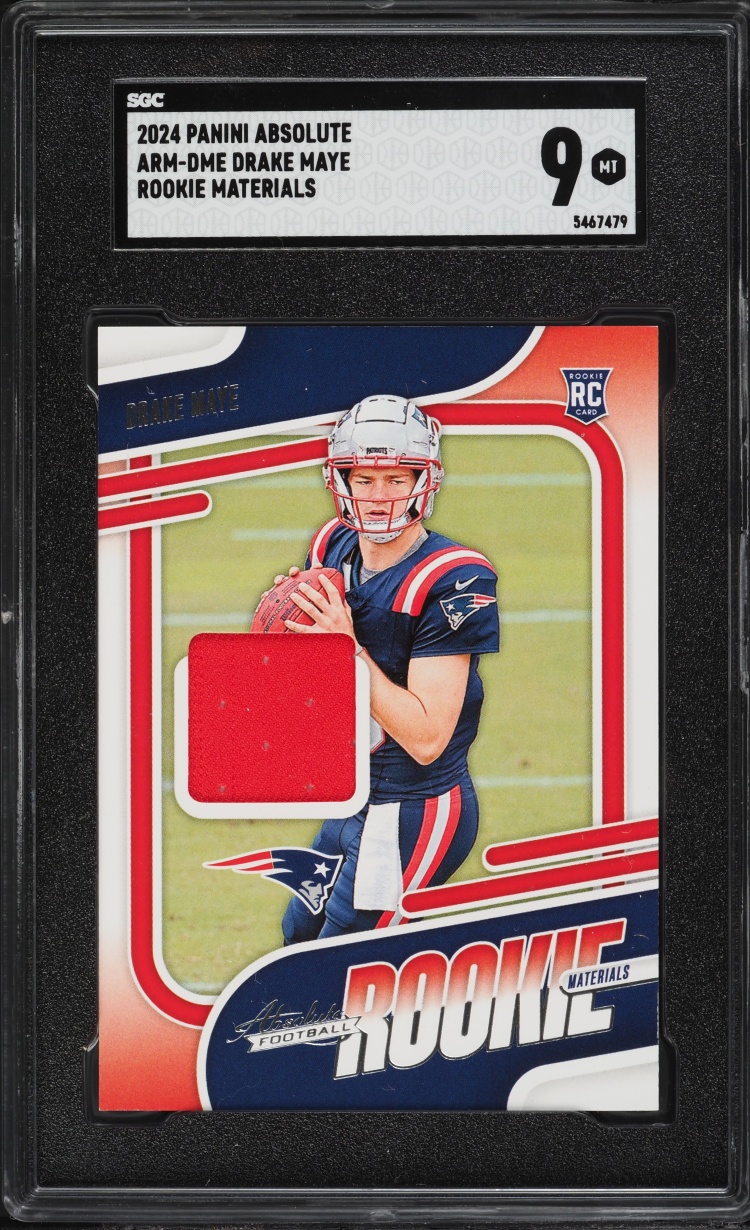 2024 Absolute Football Drake Maye ROOKIE PATCH #ARM-DME SGC 9 MINT