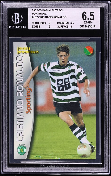 2003 Panini Sports Mega Craques Cristiano Ronaldo ROOKIE #137 BGS 6.5 EXMT+