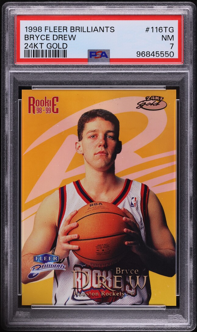 1998 Fleer Brilliants 24kt Gold Bryce Drew ROOKIE /24 #116TG PSA 7 NRMT - Photo 1