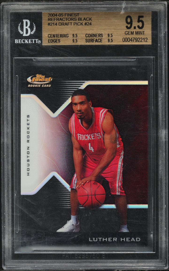 2004 Finest Black Refractor Luther Head ROOKIE /39 #214 BGS 9.5 GEM MINT