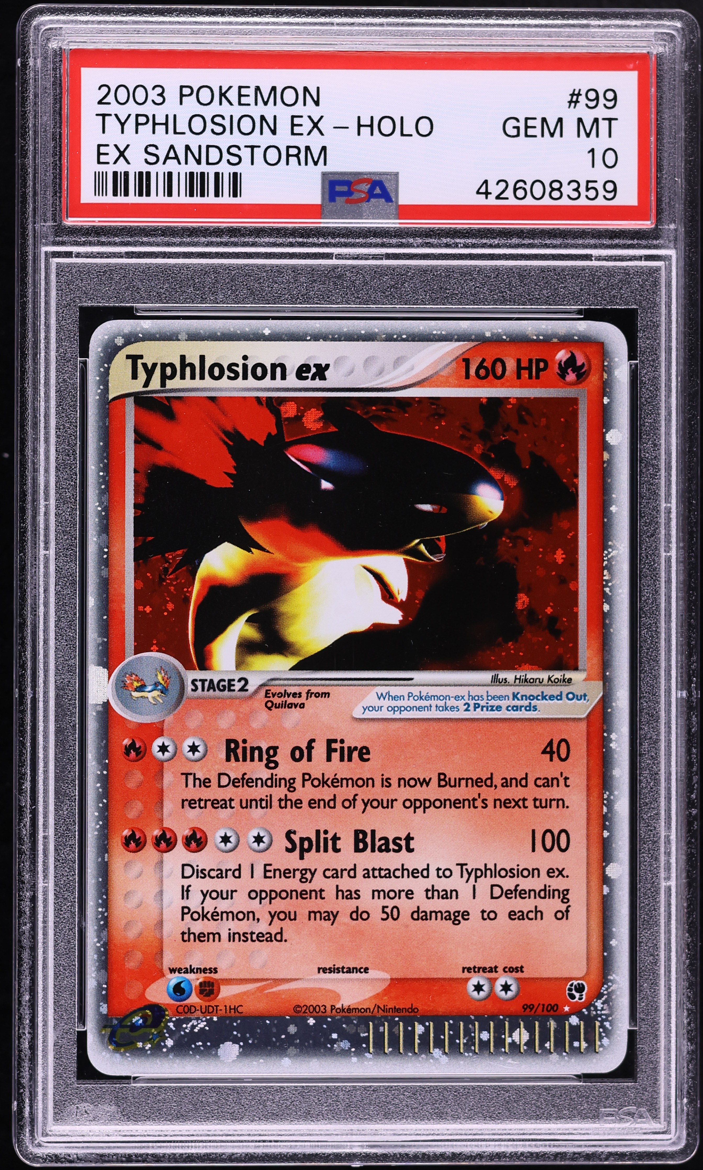 2003 Pokemon EX Sandstorm Holo Typhlosion EX #99 PSA 10 GEM MINT