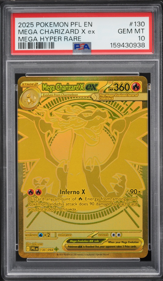 2025 Pokemon Mega Evolution Phantasmal Flames MHR Mega Charizard X Ex #130 PSA 10 GEM MINT