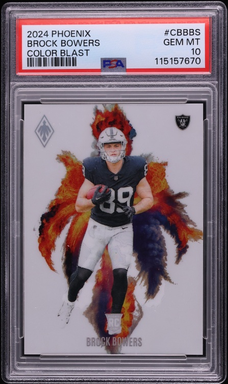 2024 Panini Phoenix Color Blast Brock Bowers ROOKIE #CB-BBS PSA 10 GEM MINT