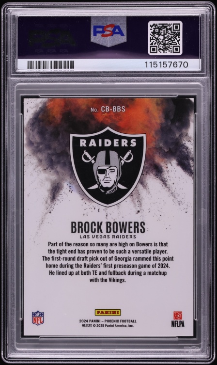 2024 Panini Phoenix Color Blast Brock Bowers ROOKIE #CB-BBS PSA 10 GEM MINT