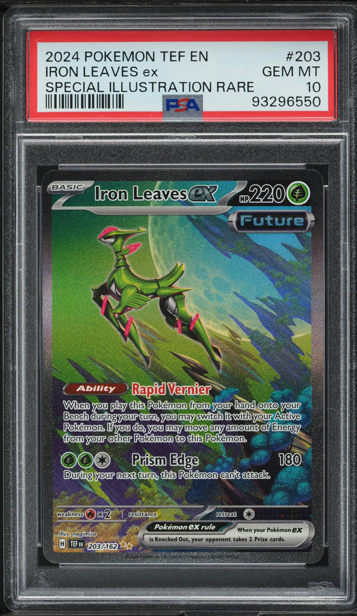 2024 Pokemon Scarlet & Violet Temporal Forces SIR Iron Leaves ex #203 PSA 10 GEM MINT