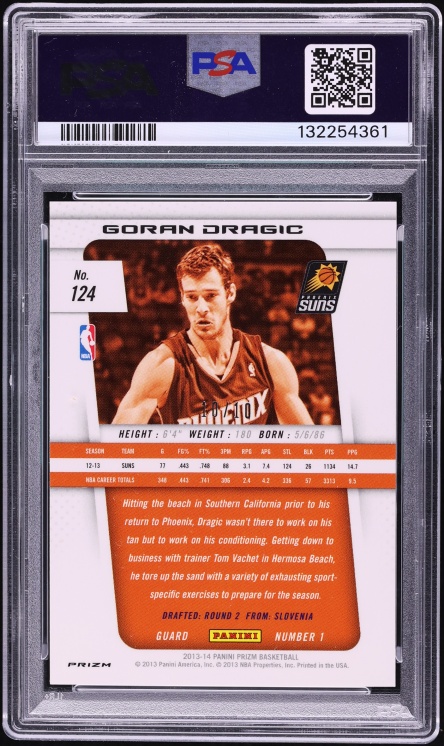 2013 Panini Prizm Gold Goran Dragic 10/10 #124 PSA 10 GEM MINT