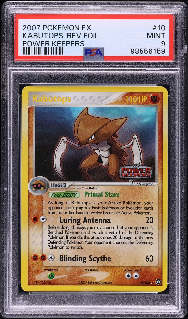 2007 Pokemon EX Power Keepers Reverse Holo Kabutops #10 PSA 9 MINT