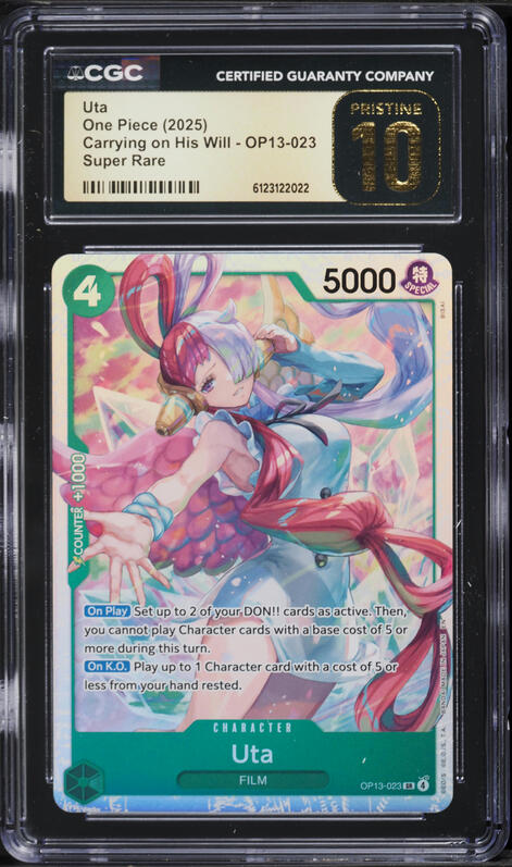 2025 One Piece Carrying On His Will SR Uta #OP13-023 CGC 10 GEM