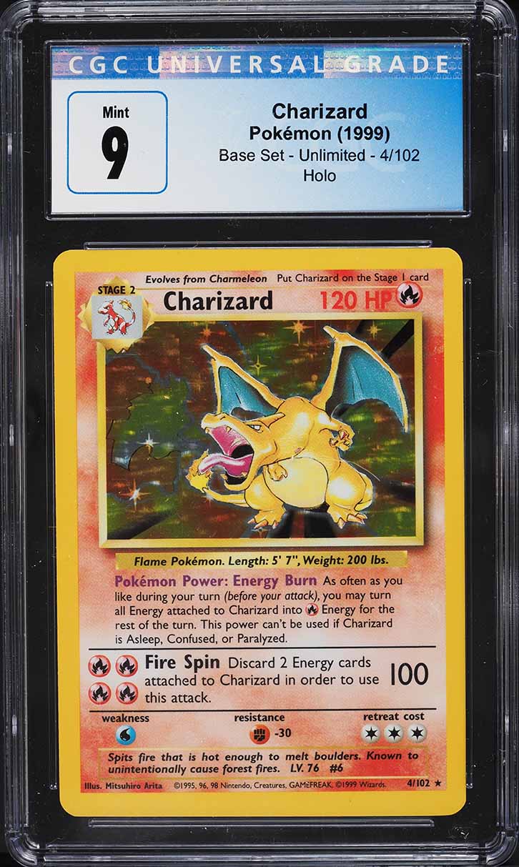 1999 Pokemon Base Set Holo Charizard #4 CGC 9 MINT