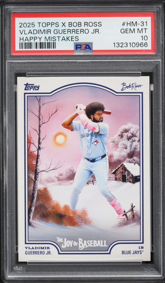 2025 Topps X Bob Ross The Joy Of Baseball Happy Mistakes Vladimir Guerrero Jr. #HM31 PSA 10 GEM