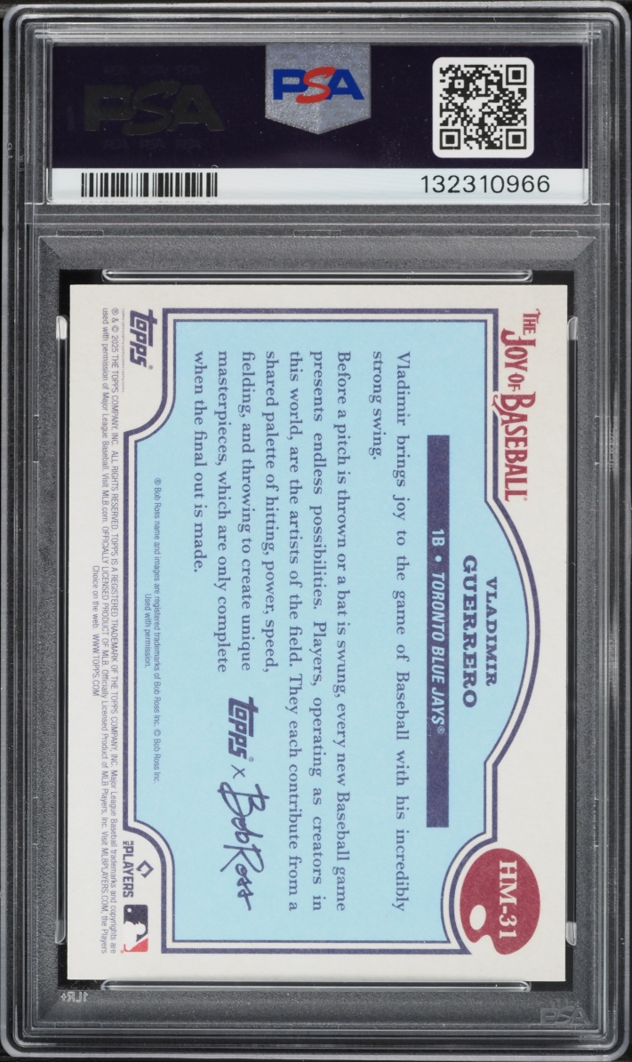 2025 Topps X Bob Ross The Joy Of Baseball Happy Mistakes Vladimir Guerrero Jr. #HM31 PSA 10 GEM