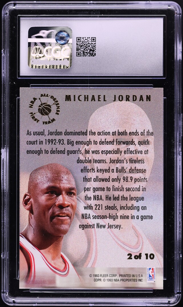 1993 Ultra All-Defensive Team Michael Jordan #2 CGC 8.5 NM-MT+