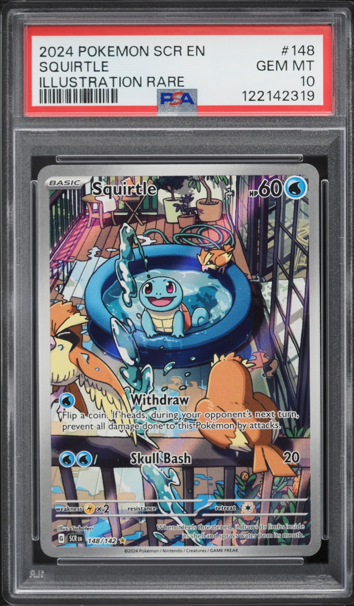 2024 Pokemon Scarlet & Violet Stellar Crown IR Squirtle #148 PSA 10 GEM MINT